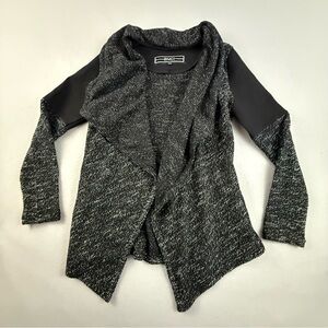 BNCI Sweater‎ Women's Medium Long Sleeve Cardigan Waterfall Black Gray
